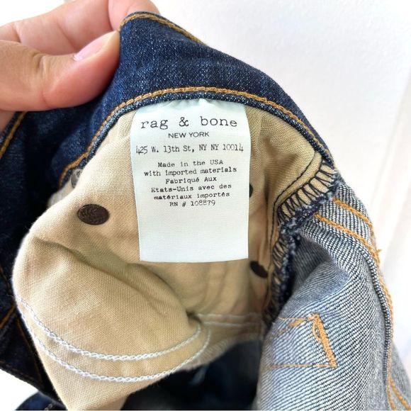 Rag & Bone Dre Skinny Distressed Dark Wash Jeans Colvin Size 26 - Picture 10 of 15